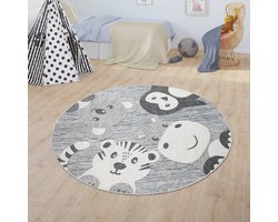 Paco Home Vloerkleed Kinderkamer Outdoor Rond Speelvloerkleed Modern 3D Effect Ø 120 cm Rund