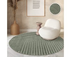 Paco Home Vloerkleed Voor Binnen En Buiten Balkon Terras Scandinavisch Boho Eenkleurig 120 cm Rund