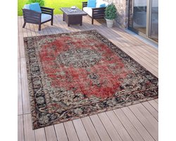 Paco Home Vloerkleed voor buiten voor balkon, laagpolig met oosters design, verschillende kleuren en formaten 60x100 cm