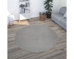 Paco Home Vloerkleed Woonkamer Effen Eenvoudig En Modern Laagpolig, Versch. Afmetingen Kleuren 200 cm Rund