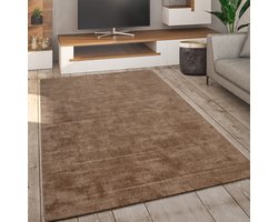 Paco Home Vloerkleed Woonkamer Laagpolig Handgeweven Modern Effen Patroon Zacht 200x300 cm
