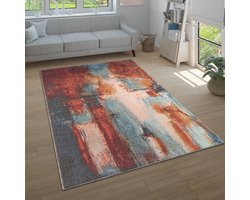 Paco Home Vloerkleed Woonkamer Laagpolig Modern Patroon Abstract Vintage 80x150 cm