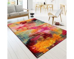 Paco Home Vloerkleed Woonkamer Laagpolig Modern Vintage Patroon Abstract Veelkleurig 120x170 cm