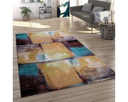 Paco Home Vloerkleed Woonkamer Laagpolig Vintage Geometrisch Patroon Abstract Modern 60x100 cm