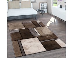 Paco Home Vloerkleed Woonkamer Laagpolig Vintage Handgemaakt Contour Gesneden 3D Gemêleerd 160x230 cm