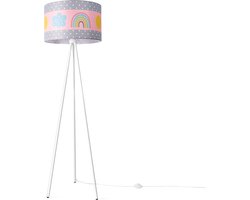 Paco Home - Vloerlamp - Kinderlamp - Kinderkamer - Lampenkap - Rond - Stoffen - Lamp - Vloerlamp - Veelkleurig E27 - Design