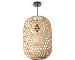 Paco HomeHanglamp Bamboe Eetkamer Korf Lamp Hangend Pendellamp Papier Gras Boho E27