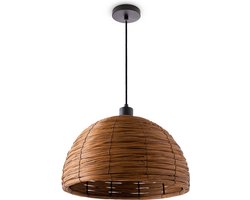 Paco HomeHanglamp Eettafellamp Eetkamer Mand Uitstraling 1,5m Textielkabel Rustiek Boho