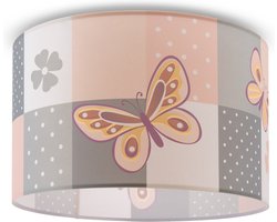 Paco HomePlafondlamp Kinderen Pendellamp Kinderkamer Stoffen Kap Rond Bont Baby E27