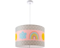 Paco HomePlafondlamp Kinderen Pendellamp Kinderkamer Stoffen Kap Rond Bont Baby E27