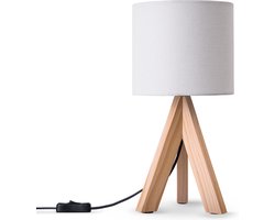 Paco HomeTafellamp Driepoot Lamp Nachtkastje Staande Lamp E14 Stoffen Lampenkap Uni
