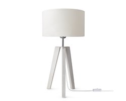 Paco HomeTafellamp Driepoot Lamp Nachtkastje Staande Lamp E27 Stoffen Lampenkap Uni