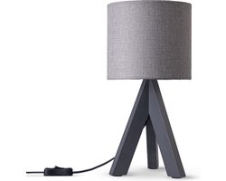 Paco HomeTafellamp Driepoot Lamp Nachtkastje Staande Lamp E27 Stoffen Lampenkap Uni