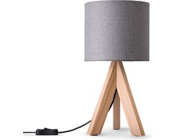 Paco HomeTafellamp Driepoot Lamp Nachtkastje Staande Lamp E27 Stoffen Lampenkap Uni