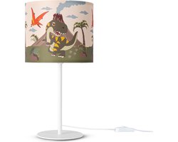 Paco HomeTafellamp Kinderkamer Nachtkastje Lamp Stoffen Lampenkap Wandlamp Rond Dieren