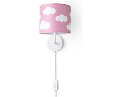 Paco HomeTafellamp Kinderkamer Stoffen Lampenkap Rond Wandlamp Maan Sterren E14