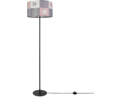 Paco HomeVloerlamp Slaapkamer Lampenkap Ronde Stoffen Lamp Vloerlamp Veelkleurig E27