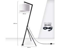 Paco HomeVloerlamp Tafellamp Woonkamer Lampenkap Leeslamp Bedlamp Galg