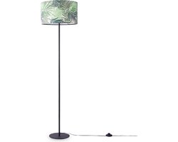 Paco HomeVloerlamp Woonkamer Decoratie Kantoor Driepoot Lampenkap Ronde Stof Bloemen Jungle