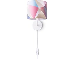 Paco HomeWandlamp Stekker Schakelaar Hal Woonkamer ∅18cm Pastel Deco Kabel 3m E14
