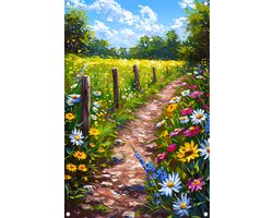 Pad tuinposter - Natuur poster - Tuinposters Bloemen - Muurdecoratie buiten - Tuin accessoires - Tuindecoratie muurdecoratie tuinposter 50x75 cm