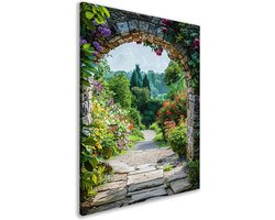 Pad wanddecoratie - Impressionisme schilderijen - Muurdecoratie Doorkijk - Wanddecoratie modern - Canvas - Woonaccessoires canvas 100x150 cm