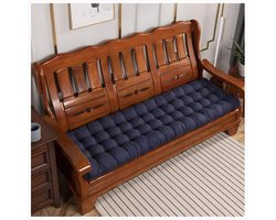 Pad Zitkussen, 8cm Dikke Bench Mat Rechthoek Zachte Swing Stoel Kussen voor Tuin Outdoor Metalen Houten Bank 2 of Zitbank Tuinbank Kussen Settee Kussen-Marineblauw 43x150cm