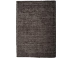 Padiro laagpolig vloerkleed 160 x 230 cm - bruin - modern reliëf design - geschikt voor vloerverwarming - handgeweven van viscose