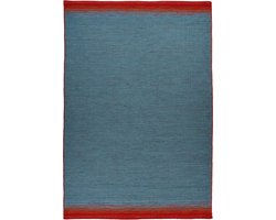 Padiro laagpolig vloerkleed met zachte uitstraling 200 x 300 cm - lichtblauw - modern effen ontwerp - voor vloerverwarming - van wol, katoen en viscose