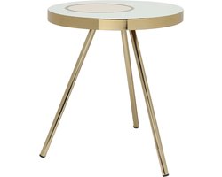 Padiro ronde bijzettafel - Ø 41 x 47 cm - Mintgroen / Goudkleurig - Modern Art deco Glamour - IJzer