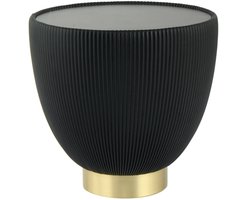 Padiro ronde bijzettafel - Ø 47 x 45 cm - Zwart - Modern Art deco Glamour - Gesinterde steen, IJzer - binnen/buiten