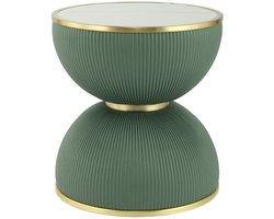Padiro ronde bijzettafel - Ø 47 x 51 cm - Mintgroen - Modern Art deco Glamour - Gesinterde steen, IJzer
