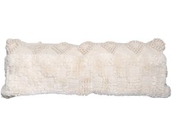 Padiro sierkussen - 35 x 95 cm - Naturel - Boho - Polyester, Wol - met franjes