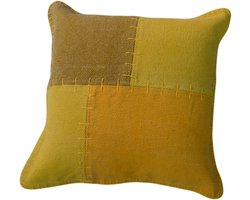 Padiro sierkussen - 45 x 45 cm - Meerkleurig / Geel - Patchworkpatroon - Katoen