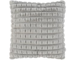 Padiro sierkussen - 45 x 45 cm - Zilverkleurig - Reliëfstructuur - Polyester