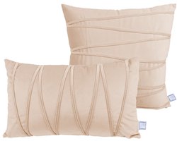 Padiro sierkussenset - 2-delige set - 30 x 50 cm - Champagnekleurig - Streeppatroon - Polyester