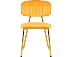 Padiro stoelen set van 2 - lichtoranje - fluweel - ijzeren onderstel