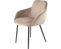 Padiro stoelen set van 2 - taupe - polyester - met armleuningen - ijzeren onderstel