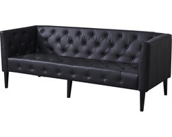 Padova - 3-Zits Bank - Design Sofa - Zwart - Leer