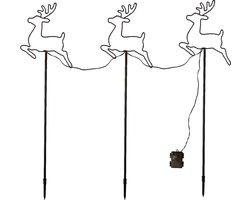 Padverlichting met herten Luxform set van 3 LED feestelijke paalverlichting