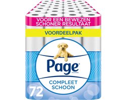 Page®/Scottex toiletpapier - Compleet Schoon wc papier - 72 rollen - met een vleugje katoen - Voordeelverpakking