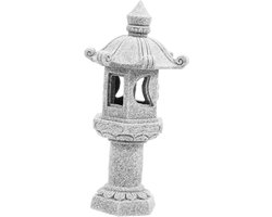 Pagode Tuinbeeld - Japanse Lantaarn Zen Sculptuur - Tuin Decoratie - Steen Materiaal - 13 x 6.5 x 6.5 cm