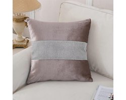 Pailletten Kussenslopen - Sierkussenhoezen - Feestelijke Decoratie - Strass Steentjes - 45x45cm - Champagne