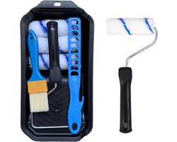 Paint Roller en Borstelset - Wandverf Roller Set - Geschikt voor Doe-Het-Zelf Gebruik in Werkplaats, Huis en Tuin - Ideaal voor Verf of Lak Schilderen - 7