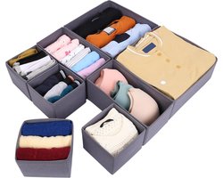 Pak van 8 Lade Organizer Opslag Dozen - Vouwbare Stoffen Manden/Bakken voor Lade Kast Kledingkast of Dressoir - Verdelers voor Kleding Ondergoed BH’s Sokken Sjaals T-shirts & Meer.