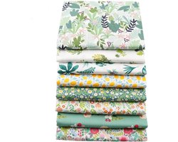 Pakket lapjes stof - Blauw & groen - 20x25 cm - Quilt & patchwork