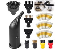 Pakket van 12 geschikt voor Kärcher Stoomreiniger Accessoires Easyfix SC1 SC2 SC3 SC4 SC5 - Set Ronde Borstelmondstukken - Vervangingsonderdelen voor Stoomreinigers - Geschikt voor karcher accessoires