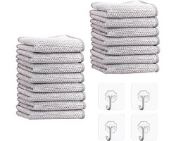 Pakket van 15 Multifunctioneel - Metalen - Draad - Keuken - Theedoeken - Herbruikbare - Doekjes - Dubbele Laag - Afwasdoeken