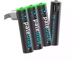 Paleblue AAA oplaadbare batterijen - USB-C - Lithium-ion - 1.5V - 600 mAh - 4 stuks