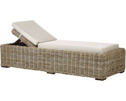 PALESE - Ligstoel - Taupe - Rotan
